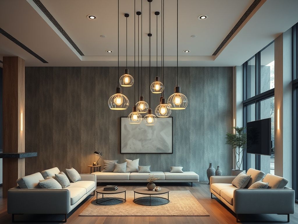Luminárias pendentes minimalistas em salas modernas