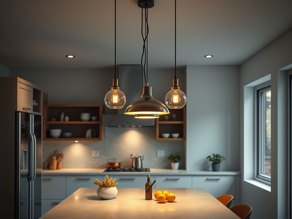 Luminárias pendentes para cozinhas planejadas