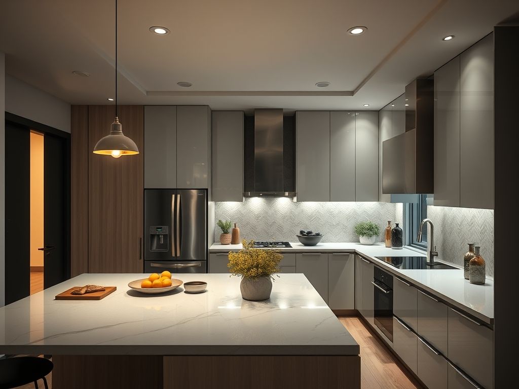 Luminárias técnicas em cozinhas residenciais sofisticadas