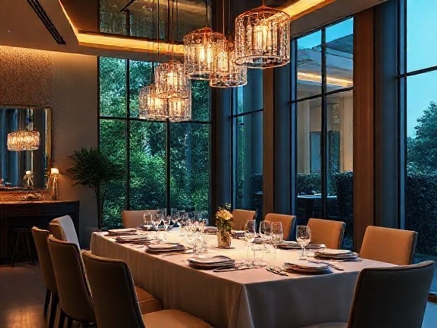 Lustres de cristal para mesas de jantar