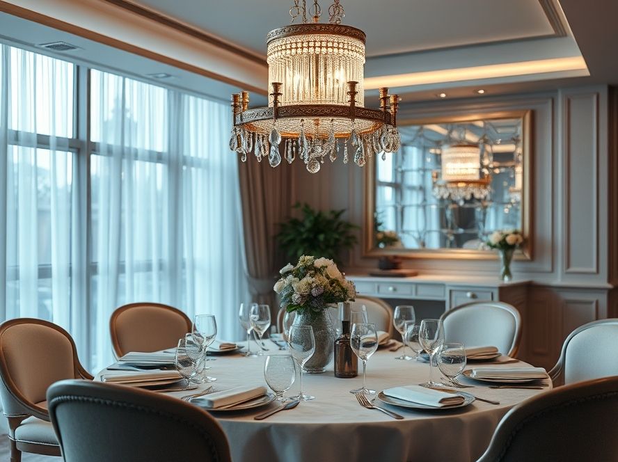 Lustres de cristal para mesas de jantar luxuosas