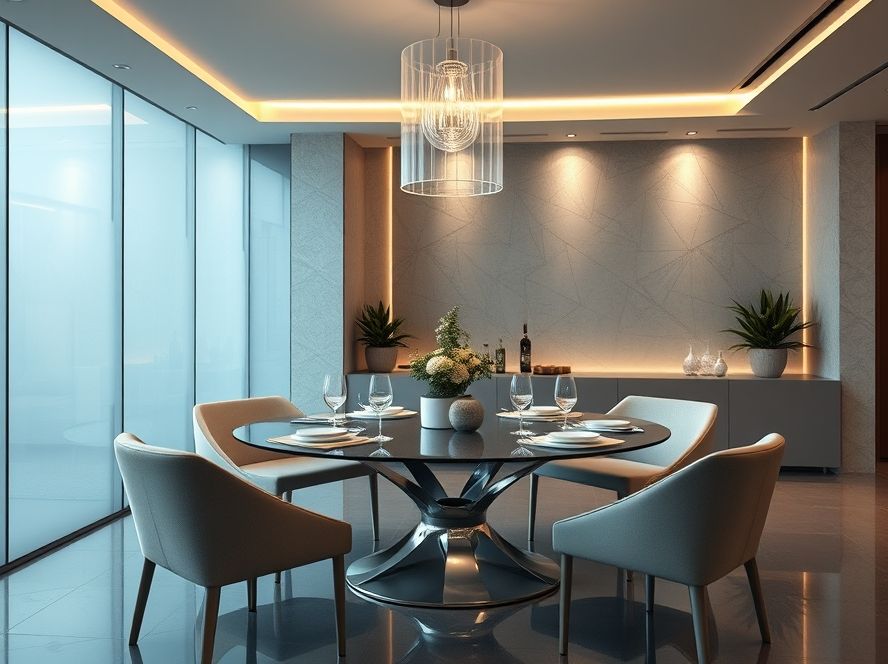 Lustres de vidro para mesas de jantar modernas