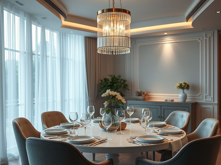 Lustres dourados e de cristal: luxo e sofisticação