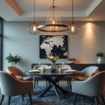 Lustres industriais de metal: decoração moderna para sala de jantar