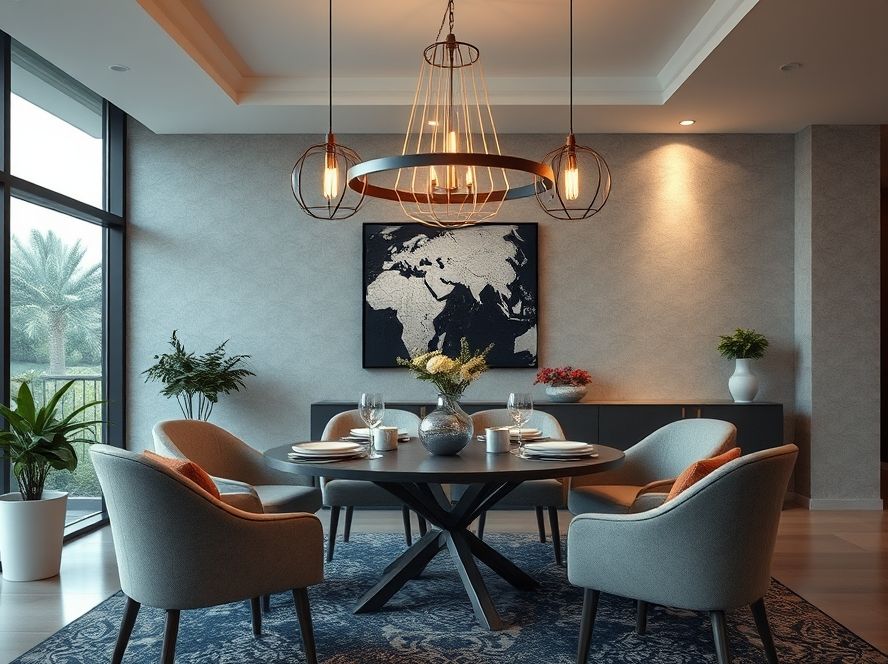 Lustres industriais de metal: decoração moderna para sala de jantar