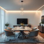 Lustres LED para salas de jantar modernas e minimalistas