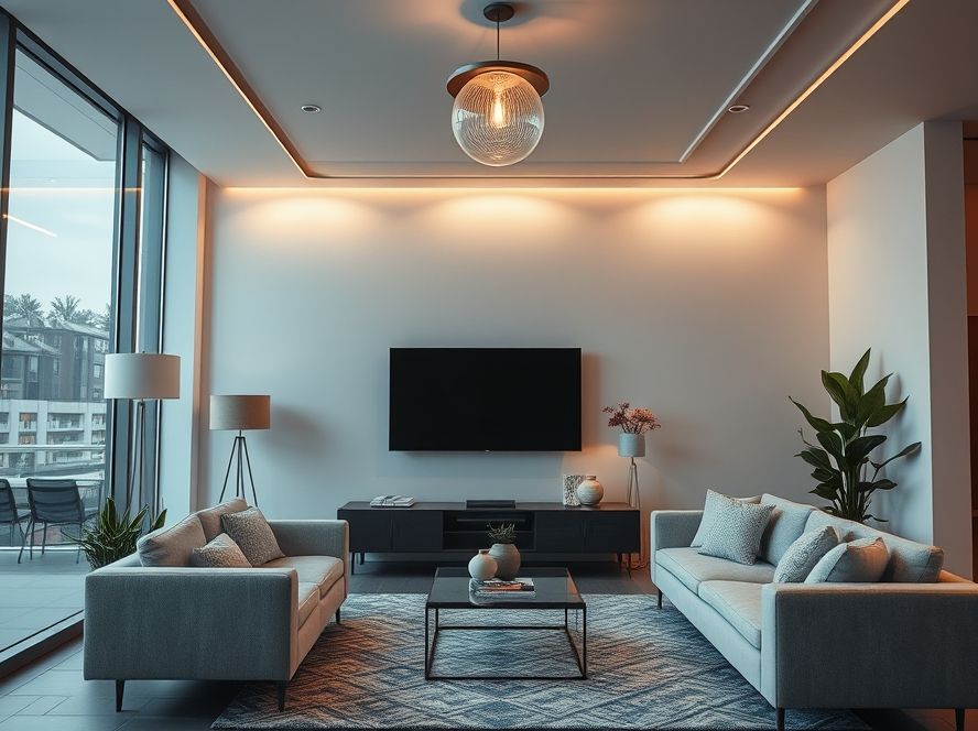 Lustres LED que valorizam objetos de decoração modernos