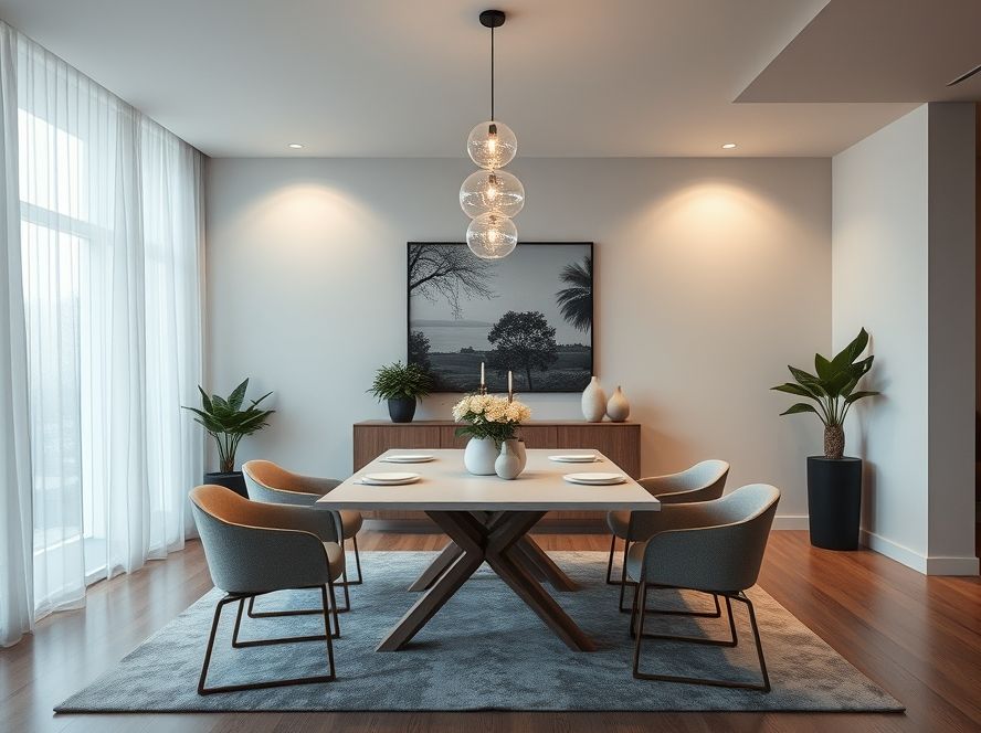Lustres minimalistas para sala de jantar moderna