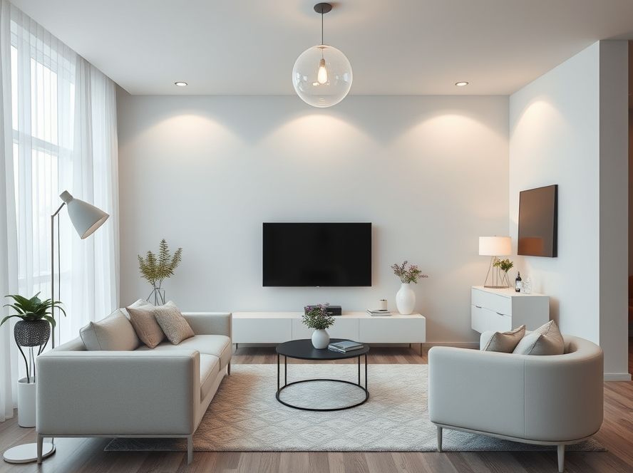 Lustres minimalistas que combinam com móveis brancos