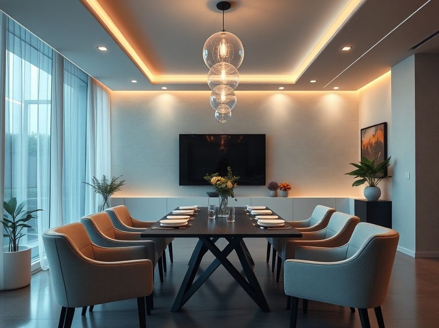 Lustres modernos e econômicos para sala de jantar
