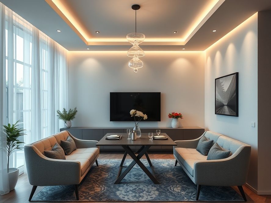 Lustres modernos para decoração de sala compacta