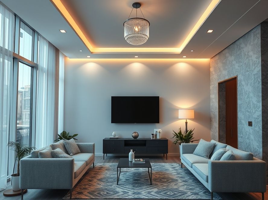 Lustres modernos que destacam quadros e espelhos