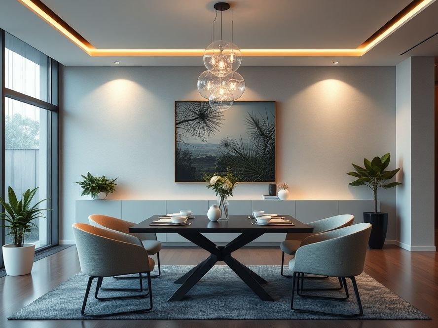Lustres triplo para salas de jantar modernas