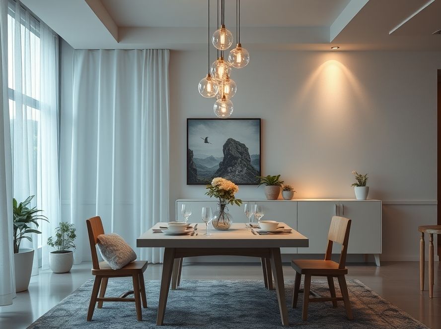 Pendente colorido para mesa de jantar infantil