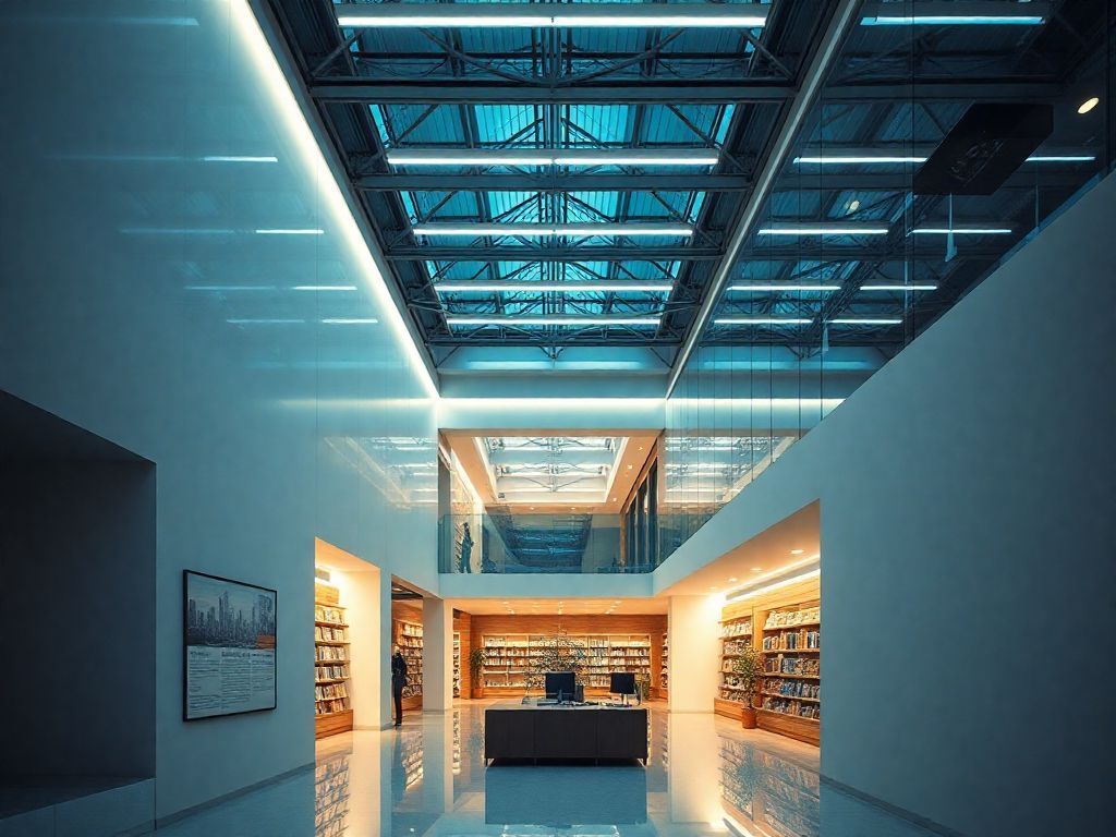 Perfis de LED aparentes em tetos modernos