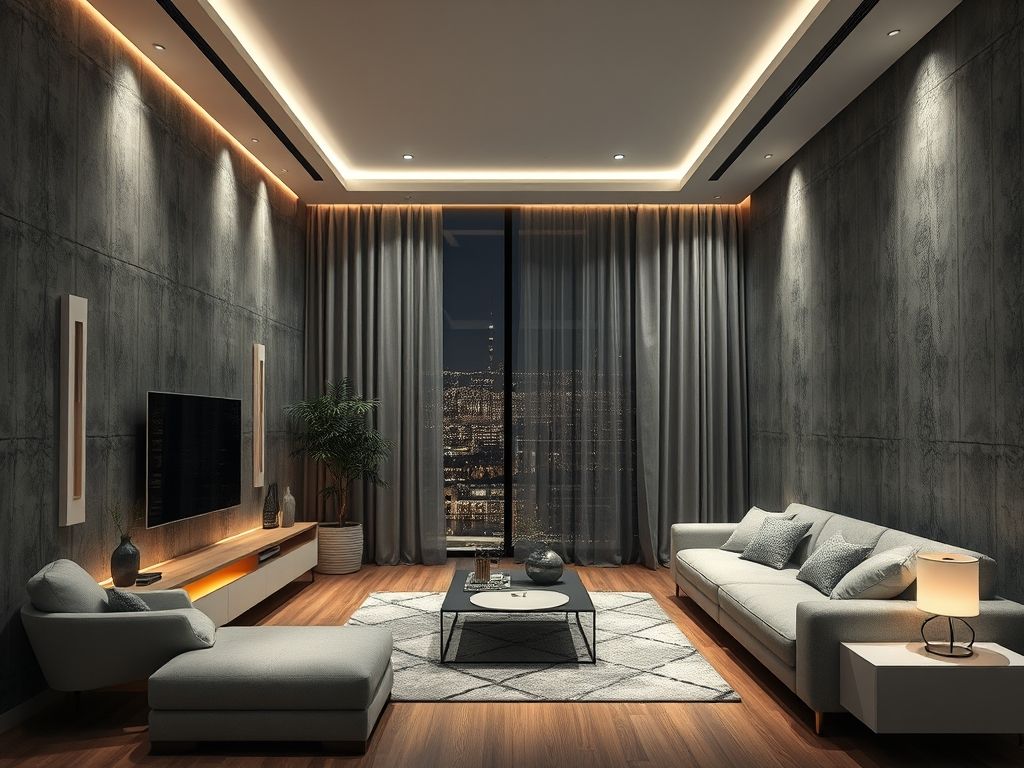 Perfis de LED em móveis planejados de quarto