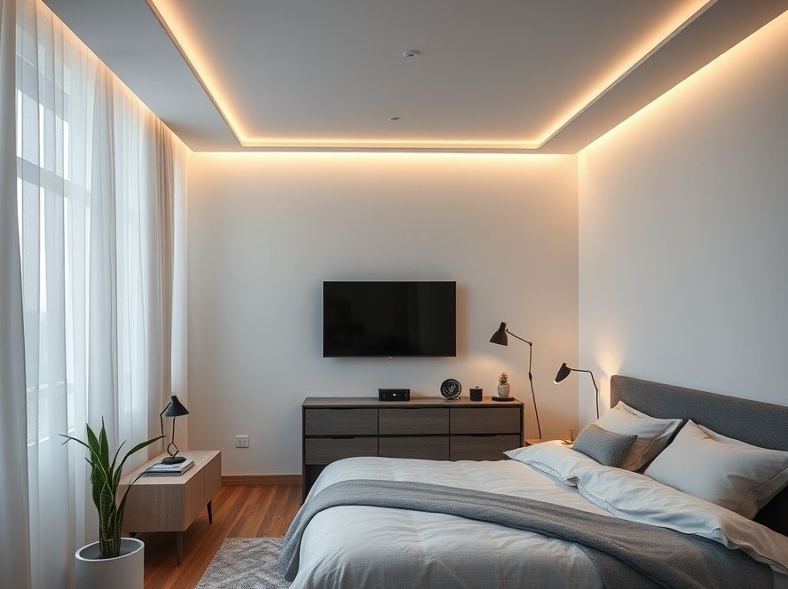 Plafon LED minimalista para quarto de casal