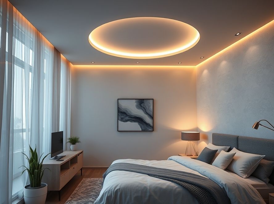 Plafon LED redondo para quarto de casal