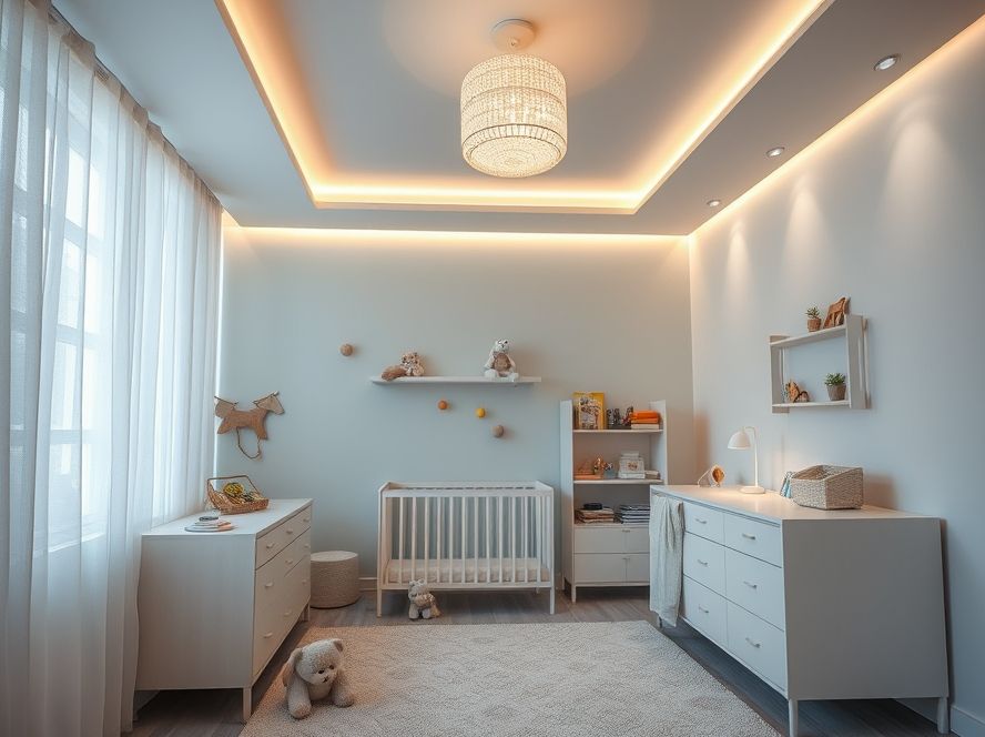 Plafon moderno para quarto de bebê