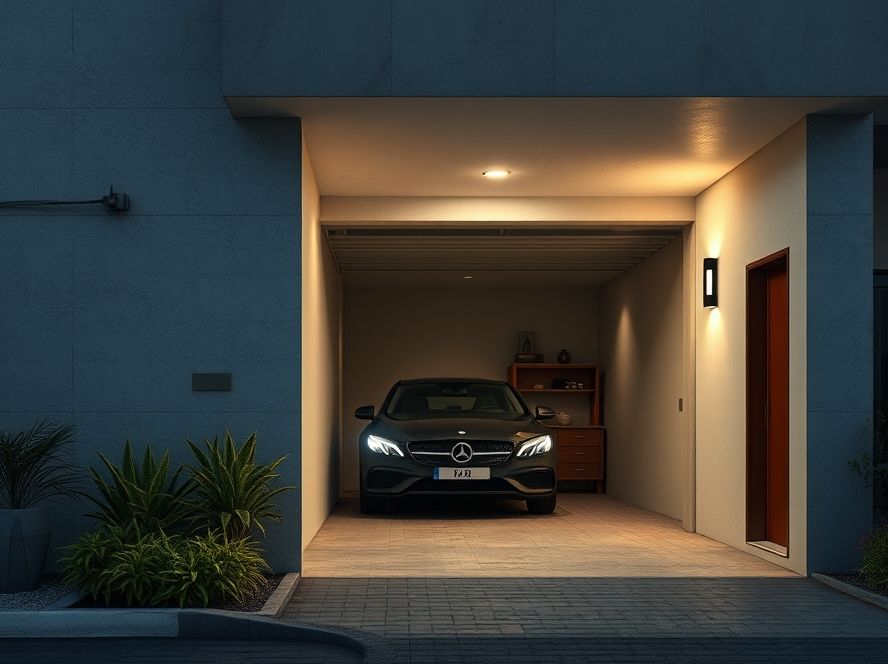 Postinho balizador de LED para entrada de garagem