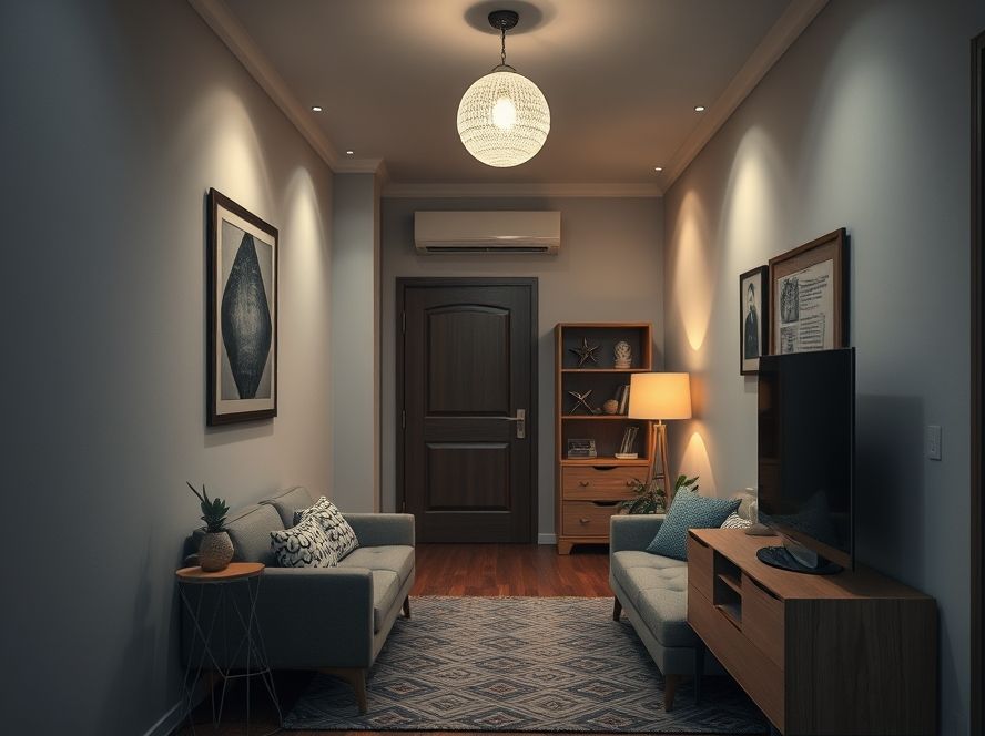 Spot de sobrepor em corredor estreito de casa