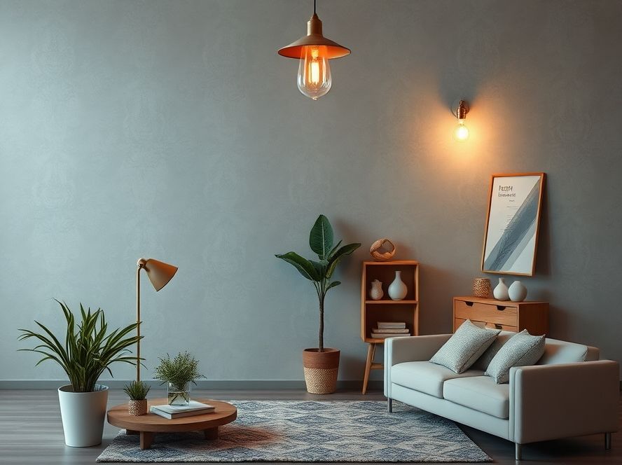Spot para trilho destacando objetos de decoração
